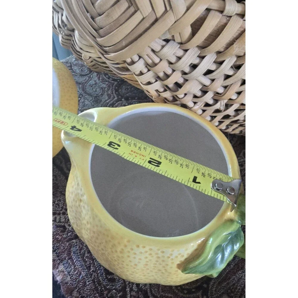 Ceramic 2 Piece Citrus Juicer Pitcher Lemon Shape  Cottage